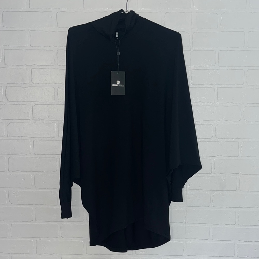 STYLEWE Womens Top Elegant Black Cowl Neck Long Sleeve Top Fall Winter Layer NWT